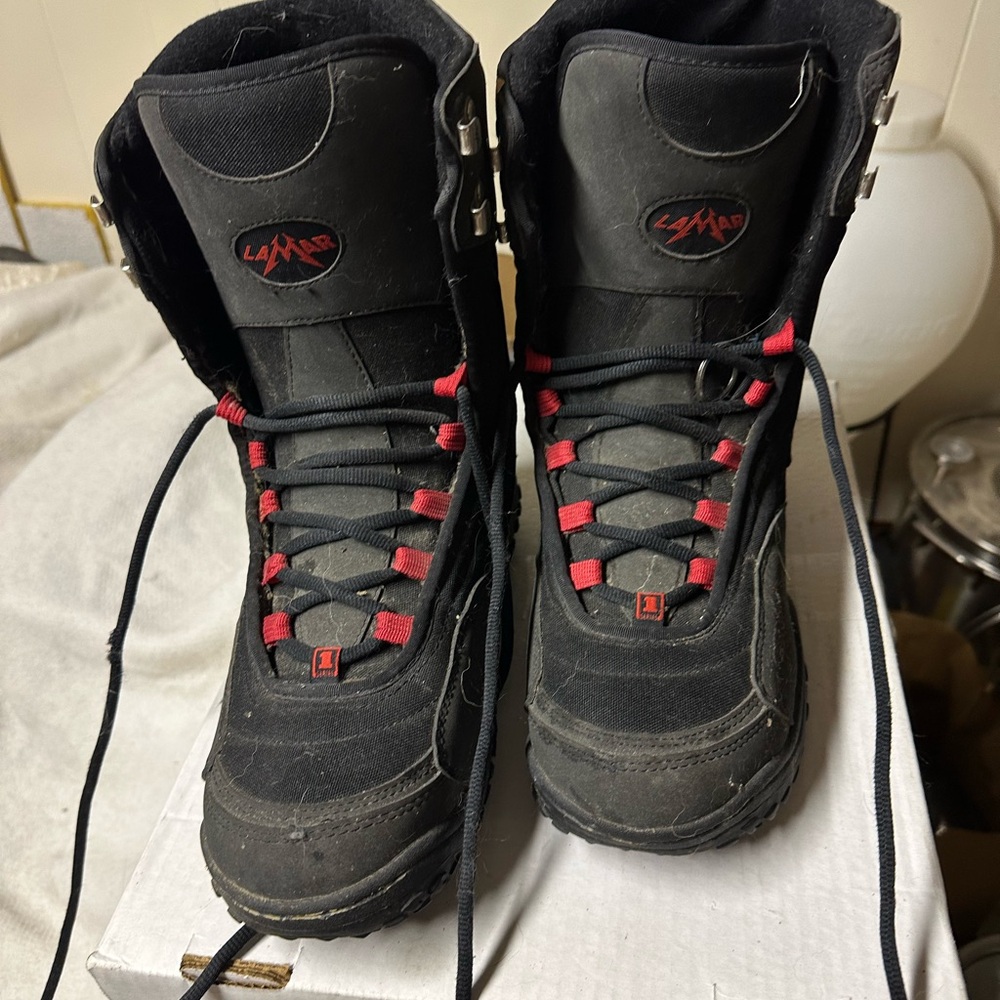 Alamar Black and Red Snowboard Boots